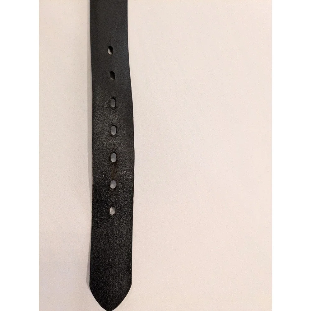 Levi's Belt Men M 34-36 Black Genuine Leather Silver Buckle Classic Workwear